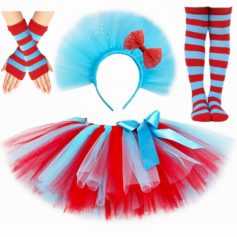 Toddler Girl Tulle Party Dress - Thing 1 และ Thing 2 ชุดเด็ก