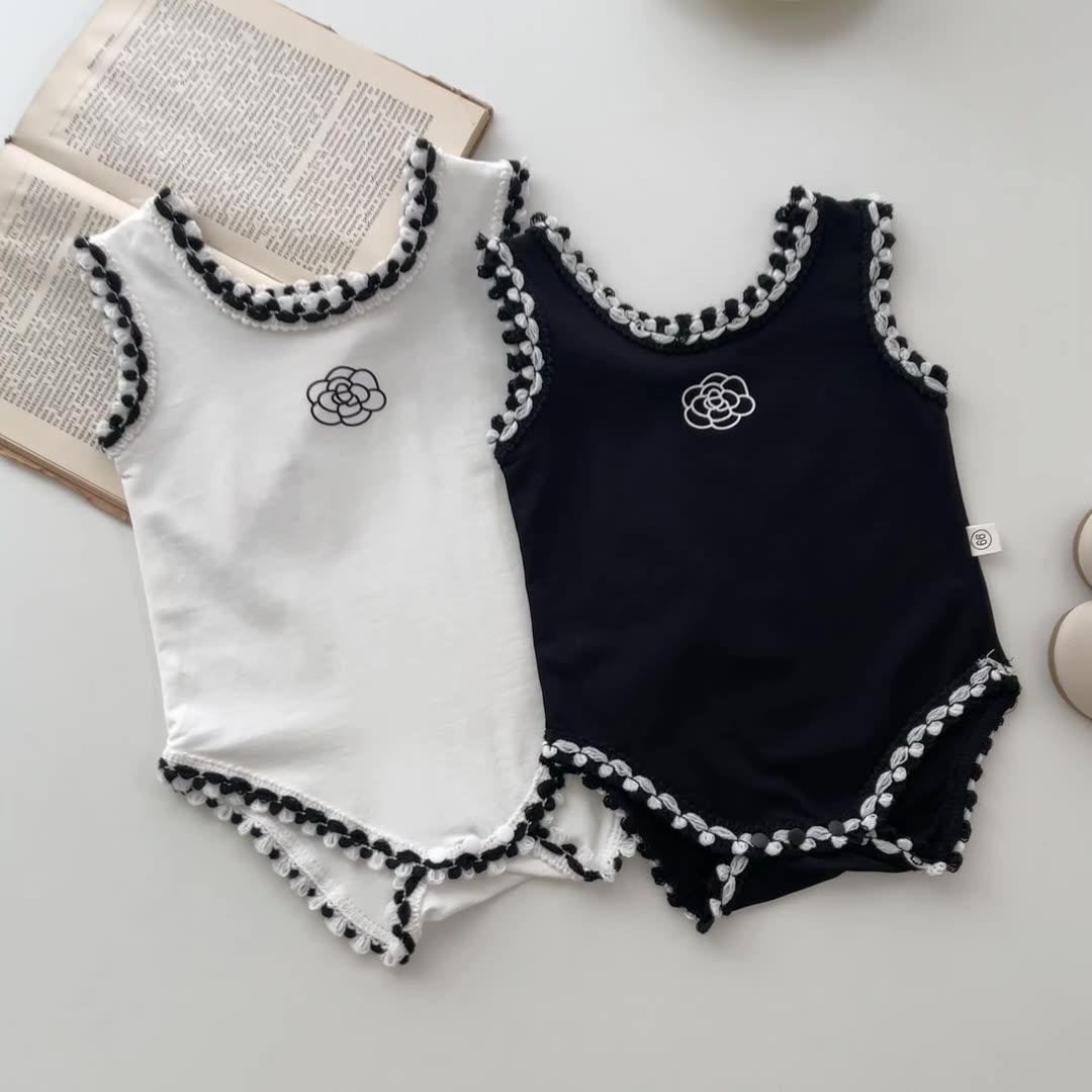 Baby Summer Linen Sleeveless Jumpsuit - เด็กทารกเด็กผู้หญิงผ้าฝ้ายผ้าลินินRomperแขนกุดน่ารักพิมพ์Bodysuit Jumpsuit Playsuitฤดูร้อนชุดเสื้อผ้า