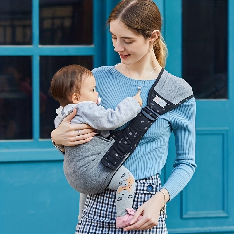 Ergonomic Baby Carrier Newborn To Toddler - เป้อุ้มเด็กแบบพกพา สายสะพายข้างเดียว ปรับได้ ผ้าฝ้าย รองรับสรีระ แบบสะพายหลัง/คาดเอว