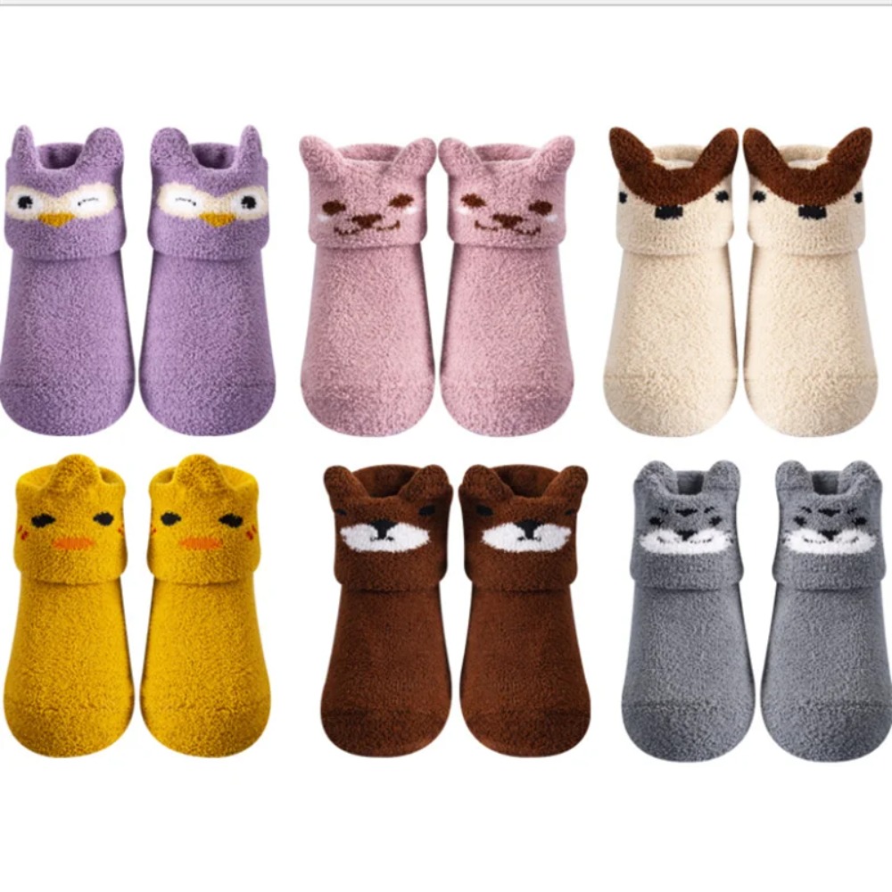 ถุงเท้าเด็กกันลื่นสีเทา 1 คู่  - Unisex Baby Socks Non Slip บทวิจารณ์และราคา