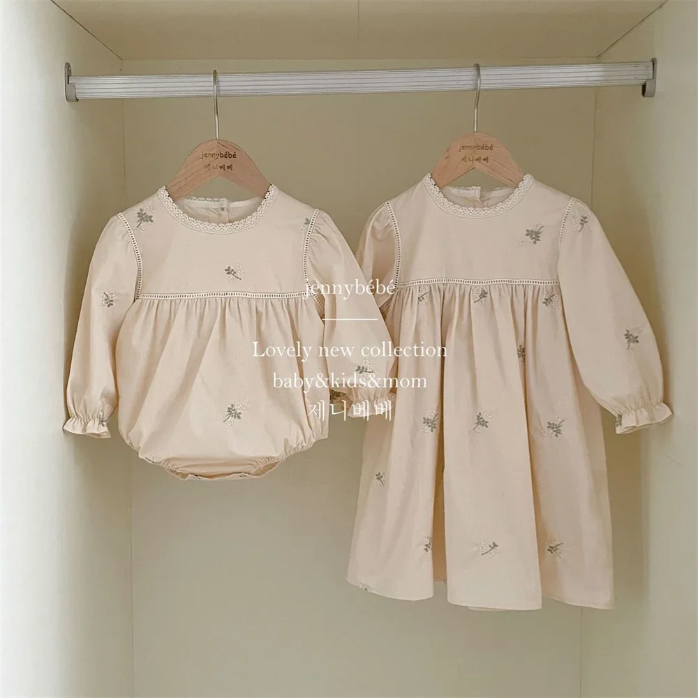 เด็กทารกปักดอกไม้Romperแขนยาวเ - Newborn Baby Girl Romper Floral บทวิจารณ์และราคา