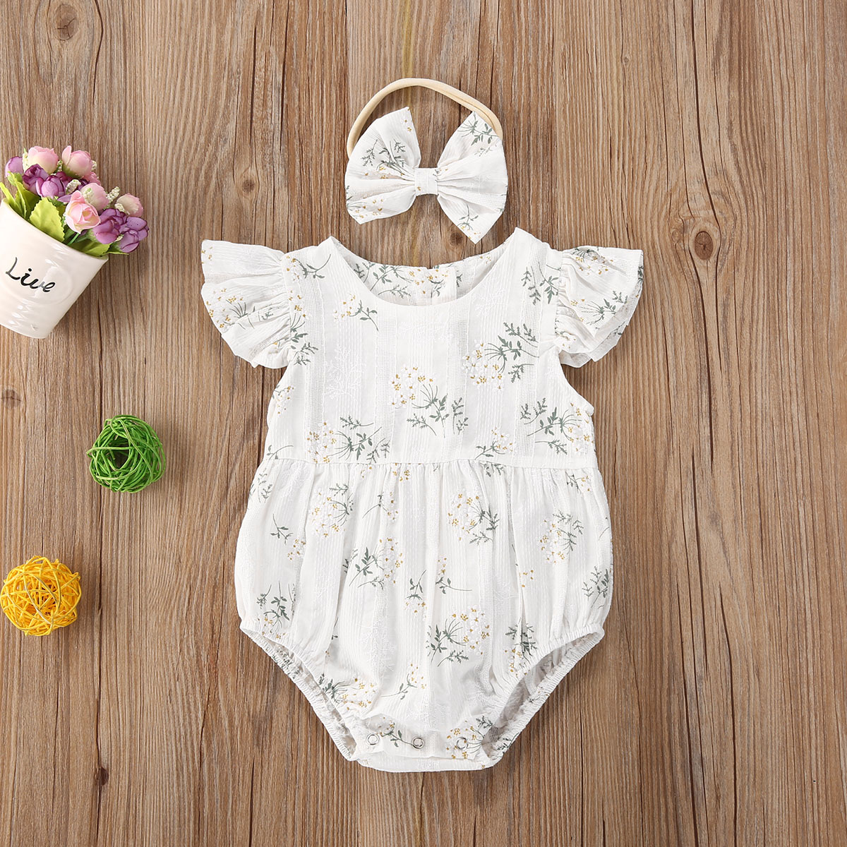 ทารกแรกเกิดทารกเด็กสาวRomperผ้ - Newborn Baby Girl Romper Floral บทวิจารณ์และราคา