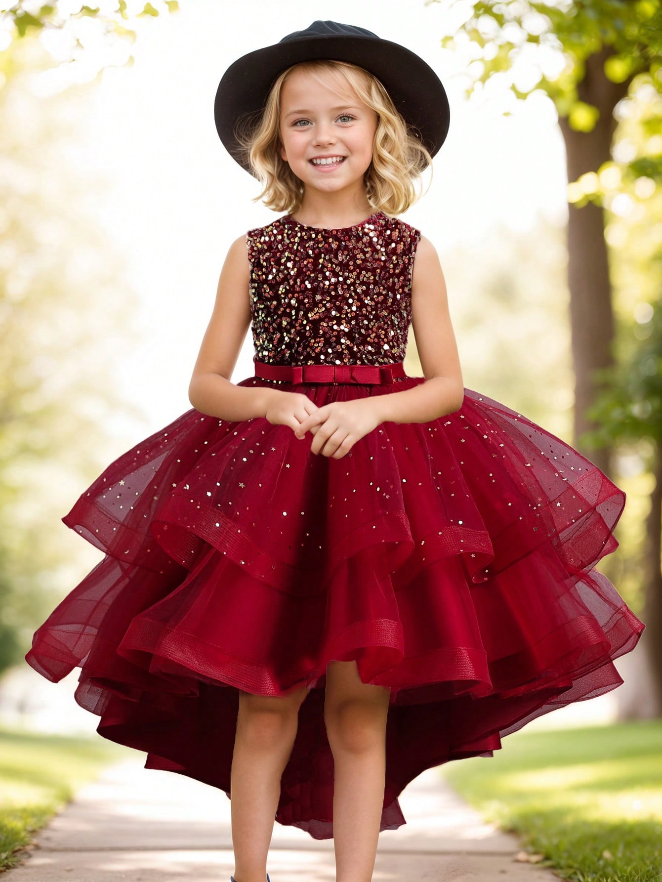 ชุดเดรสเด็กผู้หญิงลายดอกไม้ประ - Toddler Girl Tulle Party Dress บทวิจารณ์และราคา