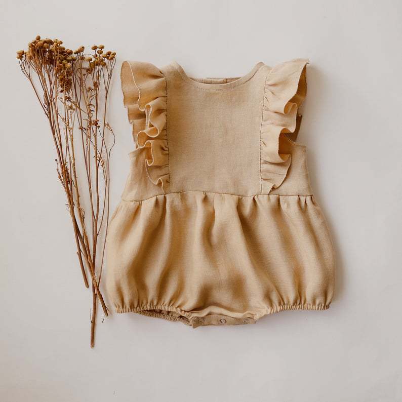 ฤดูร้อนทารกแรกเกิดทารกเด็กทารก - Baby Summer Linen Sleeveless Jumpsuit บทวิจารณ์และราคา