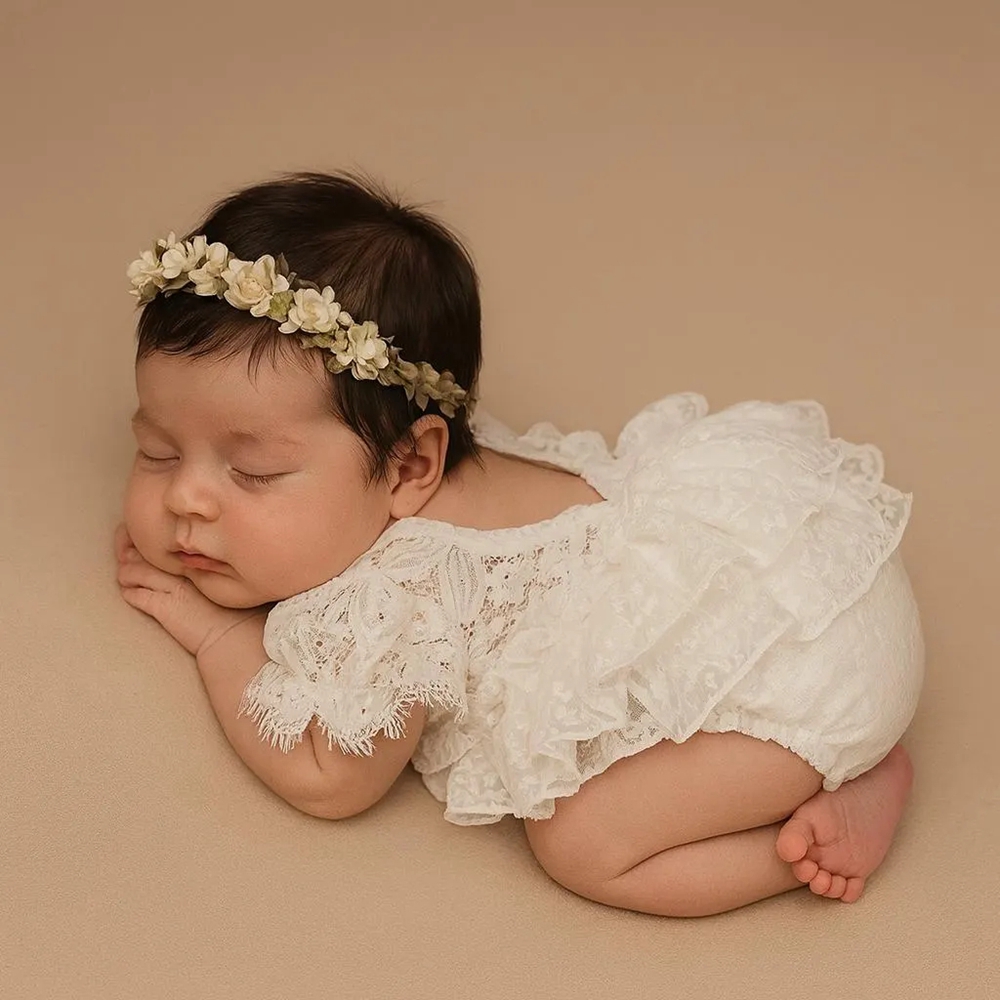 ชุดถ่ายภาพเด็กแรกเกิดสำหรับเด็ - Newborn Baby Girl Romper Floral บทวิจารณ์และราคา