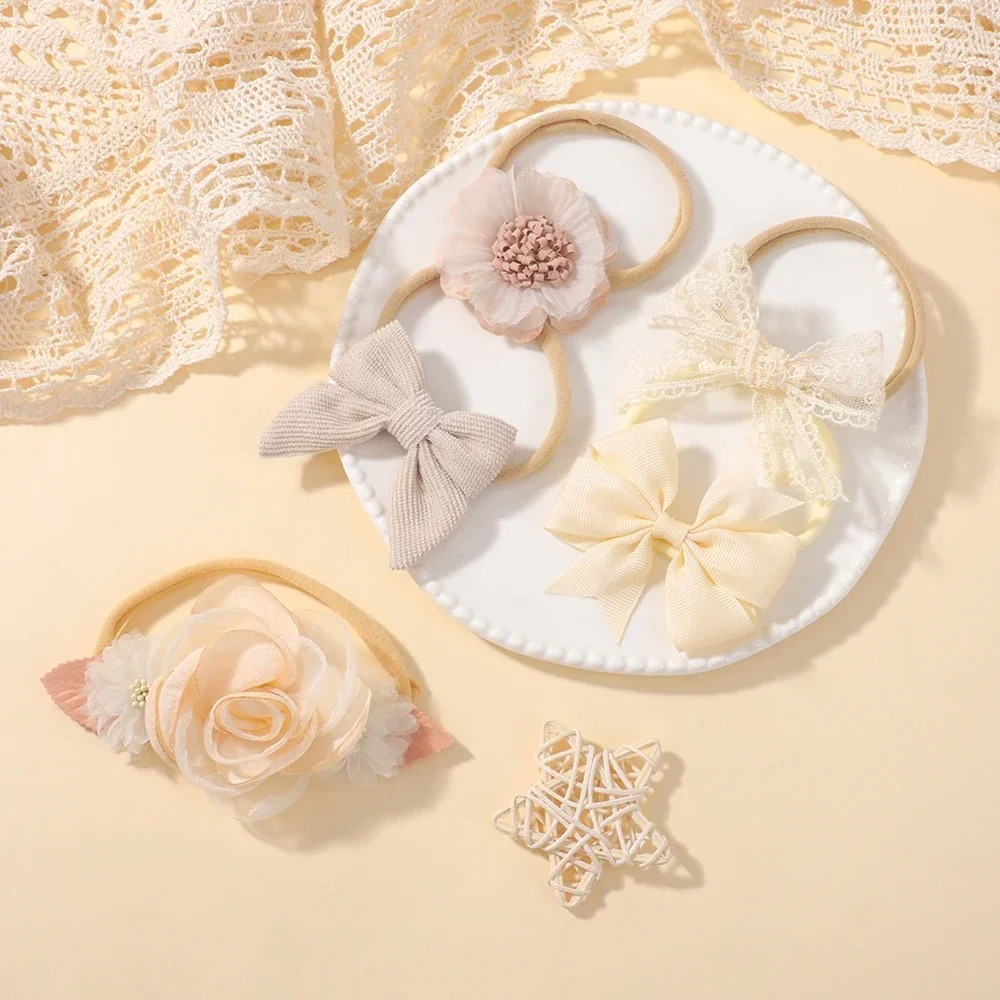 5 ชิ้นเด็กดอกไม้ลูกไม้โบว์แถบค - Baby Gear บทวิจารณ์และราคา