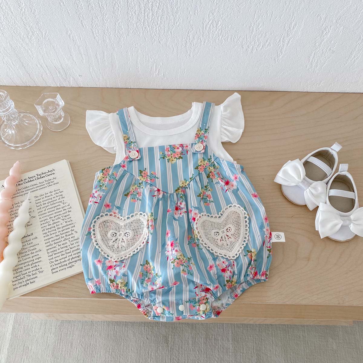 ชุดบอดี้สูทเด็กผู้หญิง2ชิ้นชุด - Newborn Baby Girl Romper Floral บทวิจารณ์และราคา