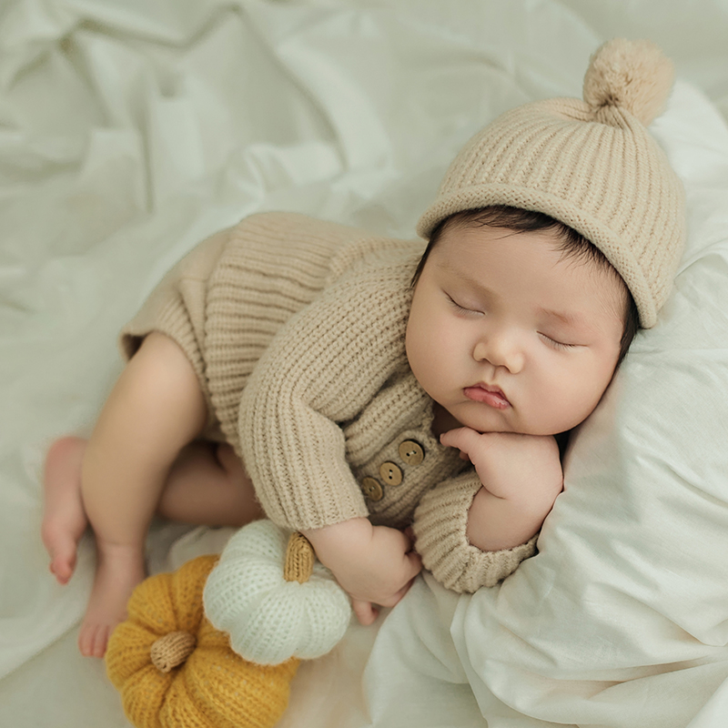 ชุดจั๊มสูทถักสีกากีสำหรับเด็กแ - Infant Photography Props Outfit บทวิจารณ์และราคา