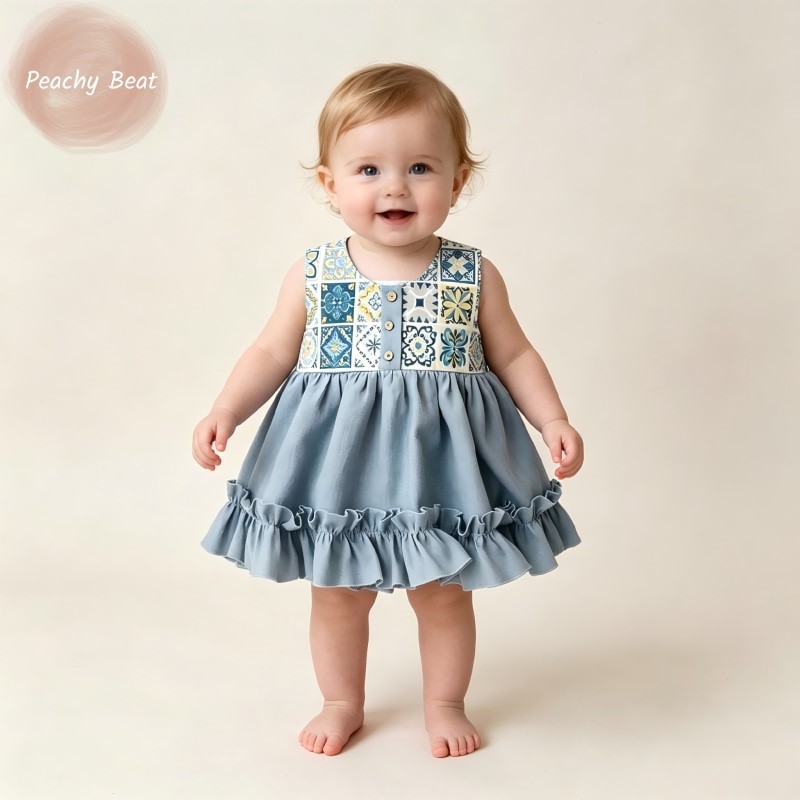 แฟชั่นทารกแรกเกิดเด็กสาวเด็กชา - Baby Summer Linen Sleeveless Jumpsuit บทวิจารณ์และราคา