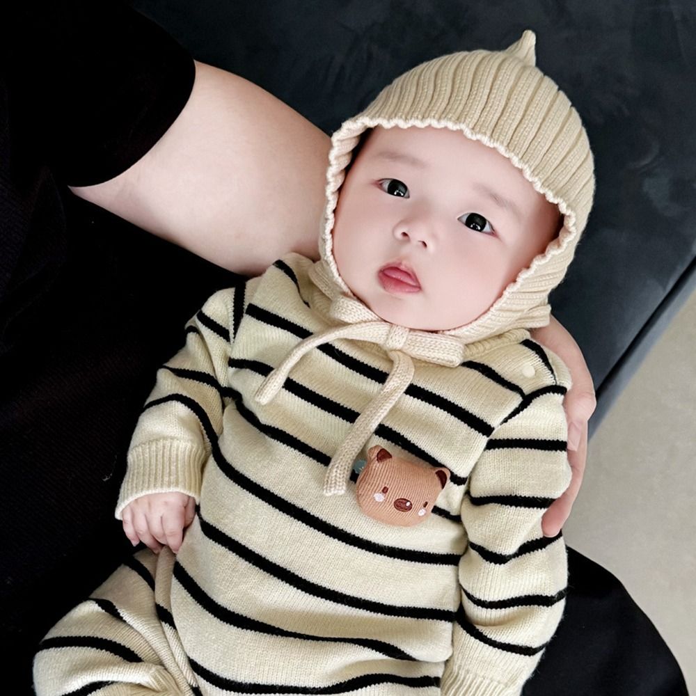 หมวกเด็กทารกสีพื้นน่ารัก หมวกไ - Infant Beanie Hat With Ears บทวิจารณ์และราคา