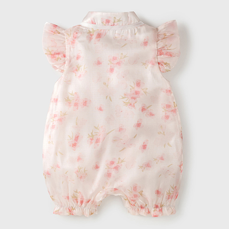 ชุดรอมเปอร์ผ้าฝ้ายแขนกุดลายผีเ - Newborn Baby Girl Romper Floral บทวิจารณ์และราคา