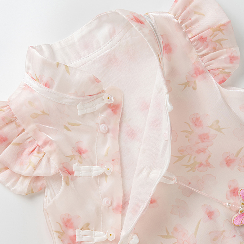 ชุดรอมเปอร์ผ้าฝ้ายแขนกุดลายผีเ - Newborn Baby Girl Romper Floral บทวิจารณ์และราคา