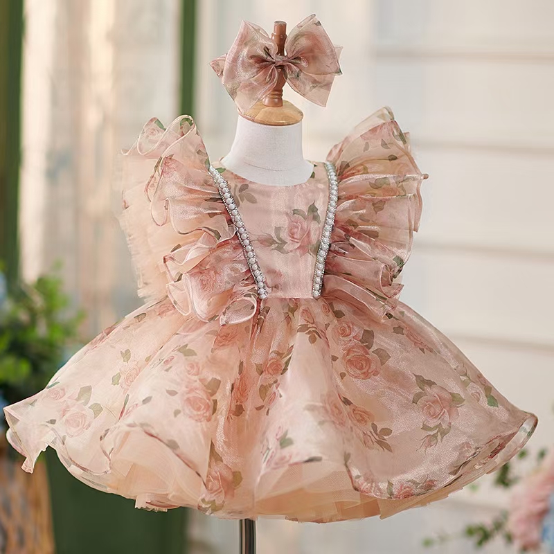 ชุดเดรสเด็กผู้หญิงสีแชมเปญสวยห - Toddler Girl Tulle Party Dress บทวิจารณ์และราคา