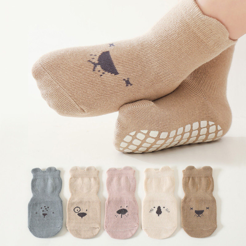 3/5 คู่เด็กน่ารักสัตว์รูปแบบถุ - Unisex Baby Socks Non Slip บทวิจารณ์และราคา