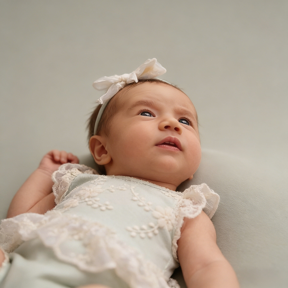 ชุดรอมเปอร์ลูกไม้สีเขียวพาสเทล - Newborn Baby Girl Romper Floral บทวิจารณ์และราคา